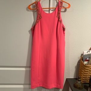 Lily Pulitzer Fitted Pink Dress with Gold Beading